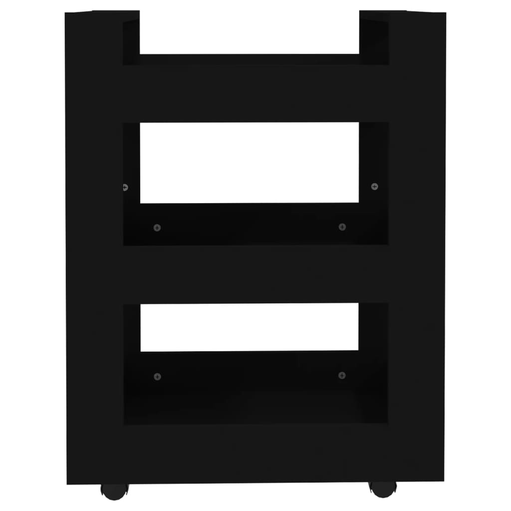 Kjøkkentralle Svart 60X45X80 Cm Konstruert Tre