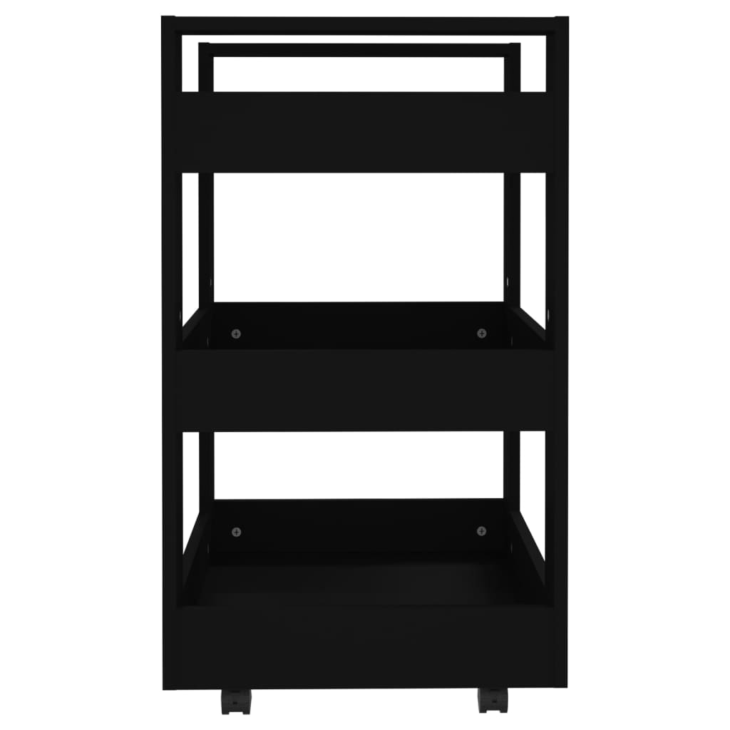 Kjøkkentralle Svart 60X45X80 Cm Konstruert Tre