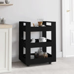 Kjøkkentralle Svart 60X45X80 Cm Konstruert Tre