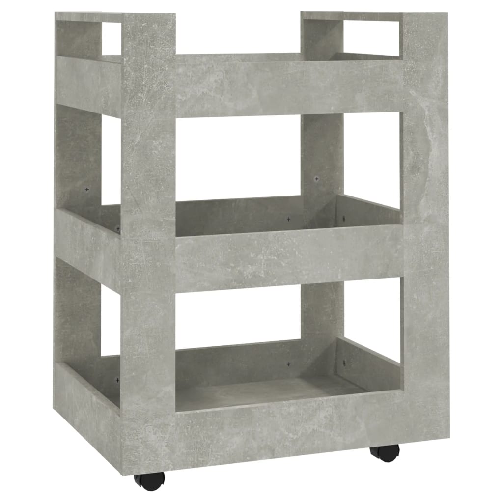 Kjøkkentralle Betonggrå 60X45X80 Cm Konstruert Tre