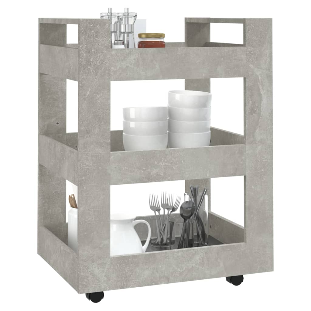 Kjøkkentralle Betonggrå 60X45X80 Cm Konstruert Tre