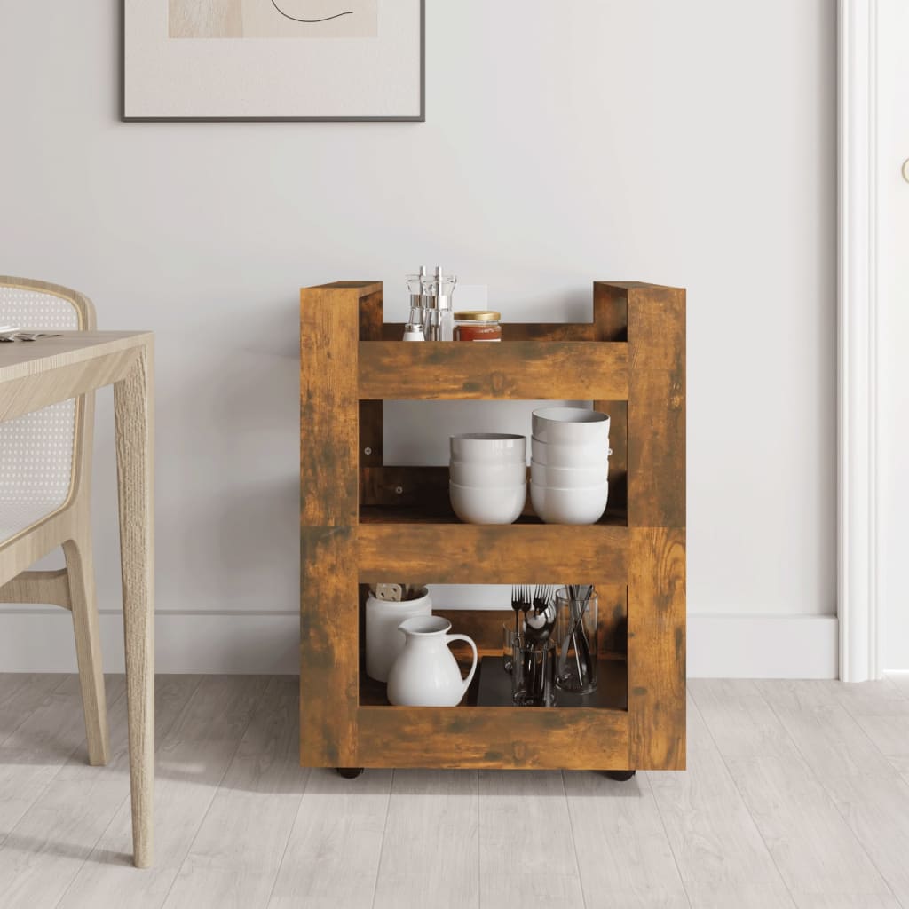 Kjøkkentralle Røkt Eik 60X45X80 Cm Konstruert Tre