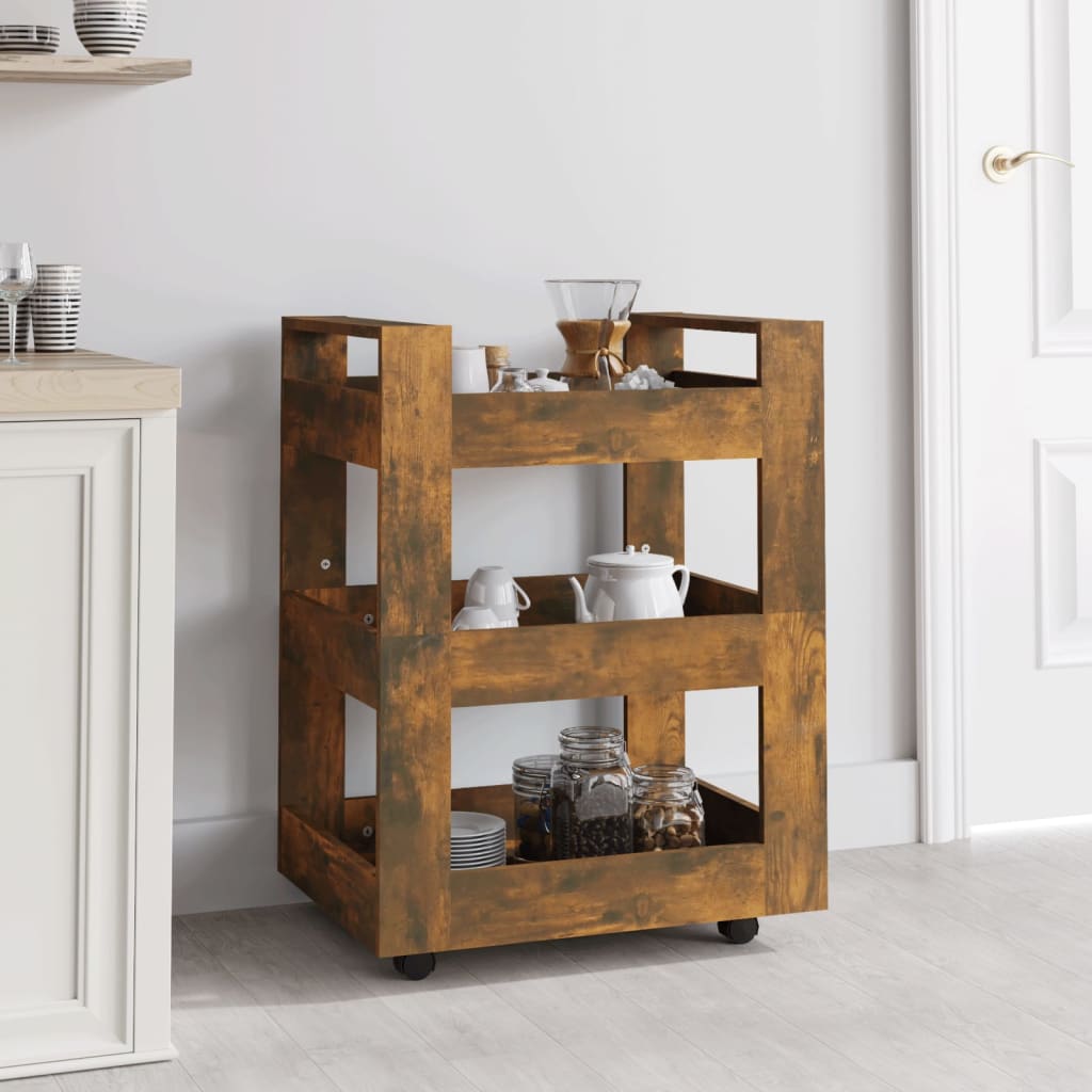 Kjøkkentralle Røkt Eik 60X45X80 Cm Konstruert Tre