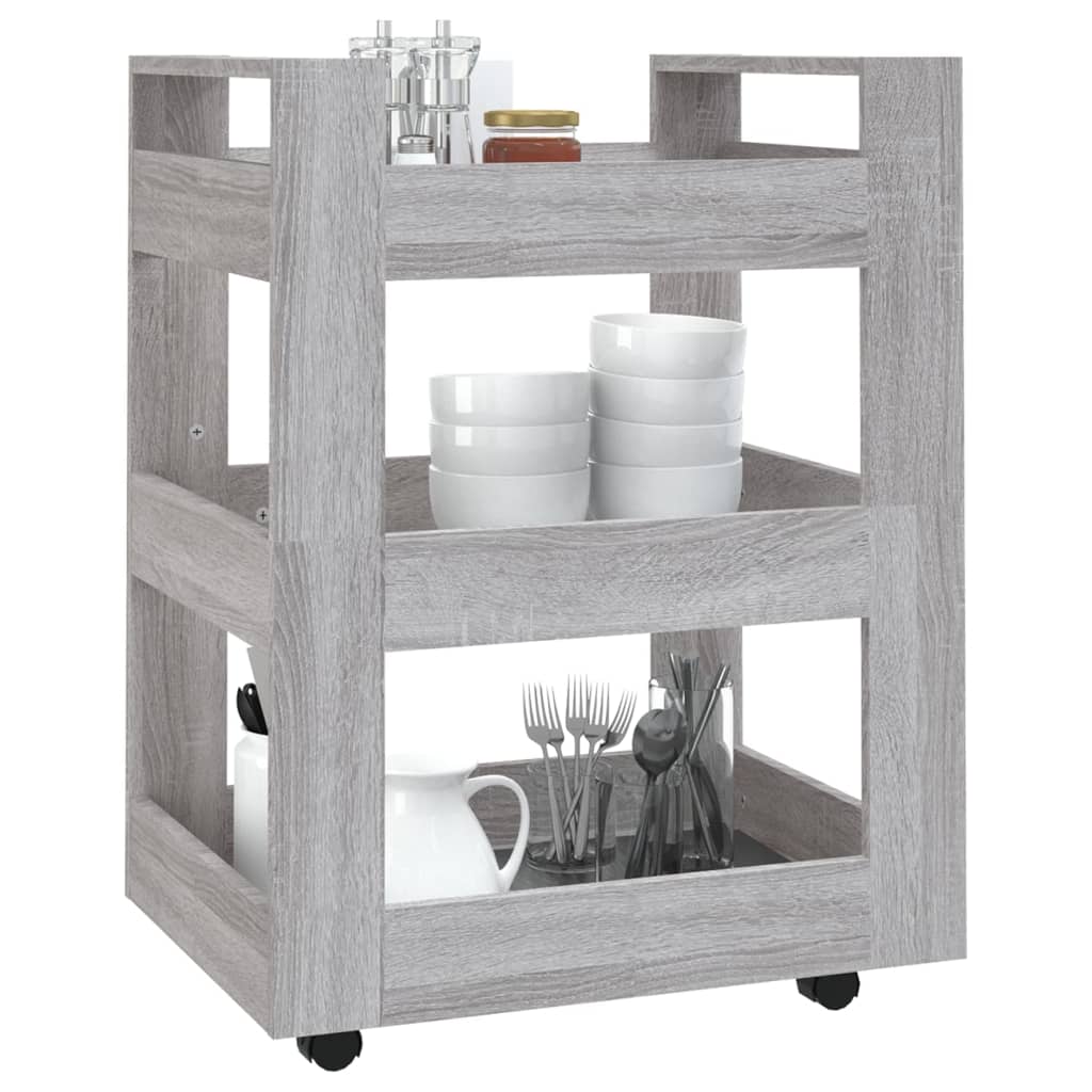 Kjøkkentralle Grå Sonoma 60X45X80 Cm Konstruert Tre