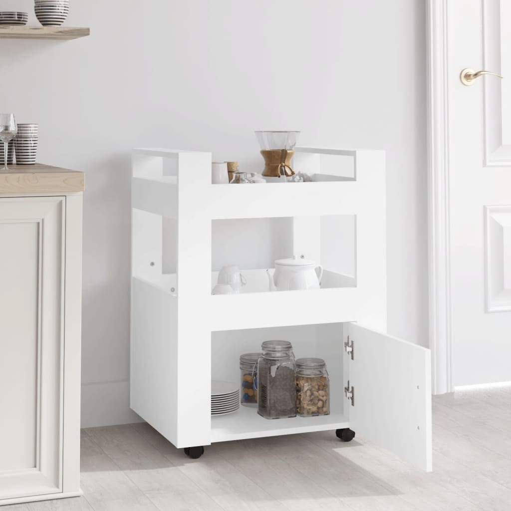 Kjøkkentralle Hvit 60X45X80 Cm Konstruert Tre