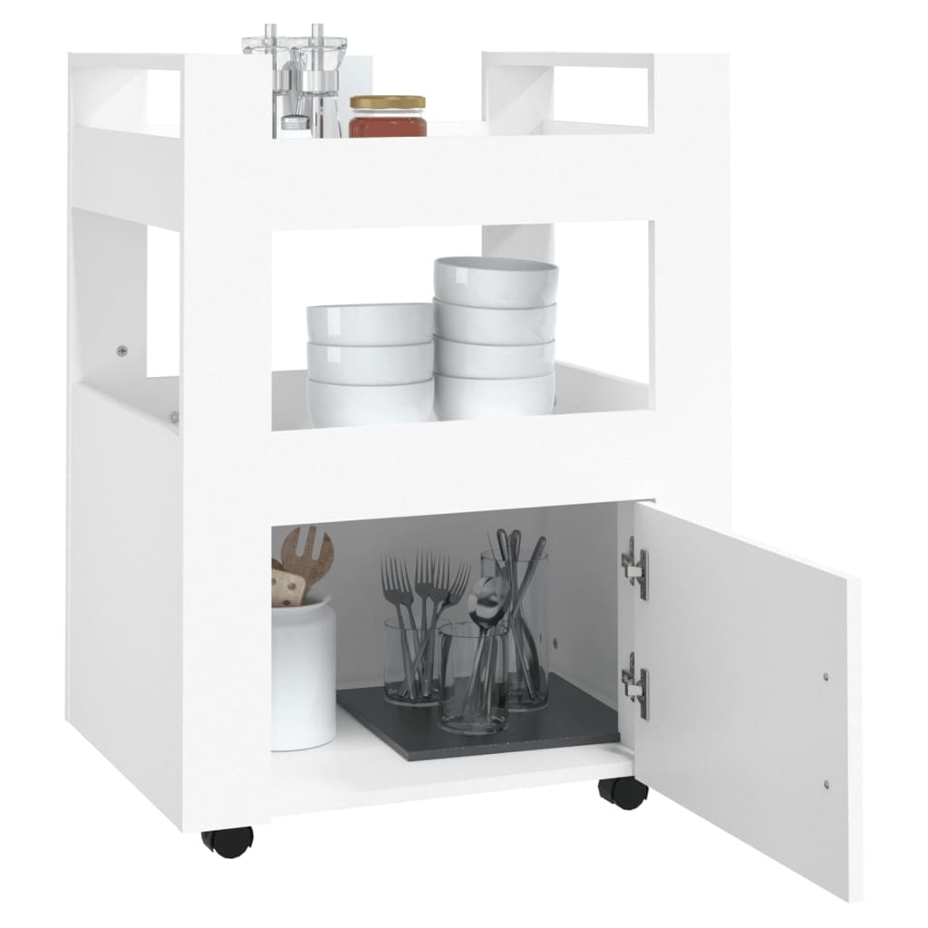 Kjøkkentralle Hvit 60X45X80 Cm Konstruert Tre