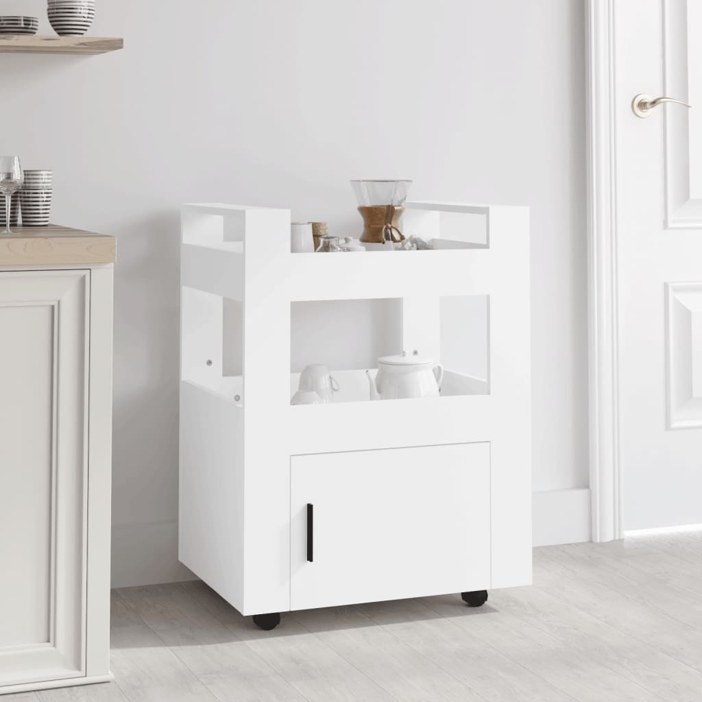 Kjøkkentralle Hvit 60X45X80 Cm Konstruert Tre