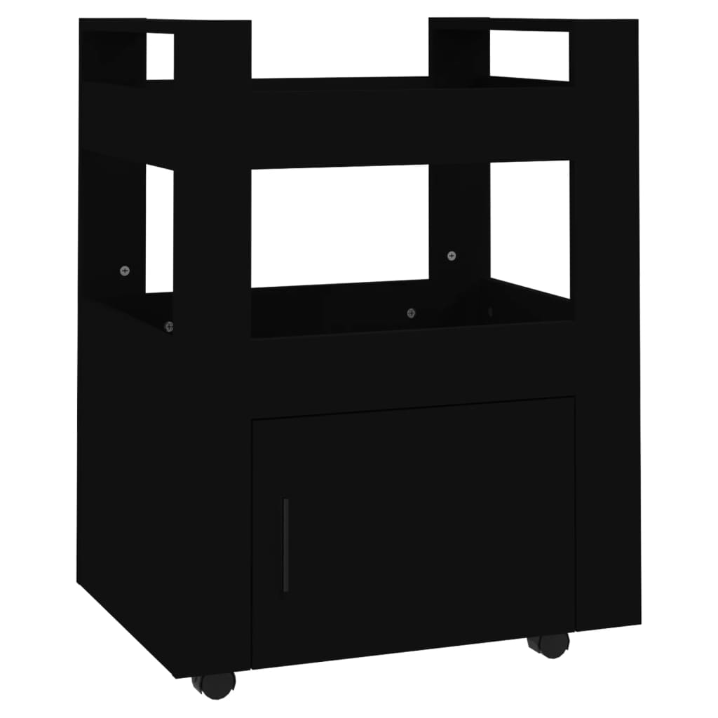 Kjøkkentralle Svart 60X45X80 Cm Konstruert Tre