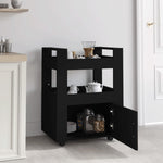 Kjøkkentralle Svart 60X45X80 Cm Konstruert Tre
