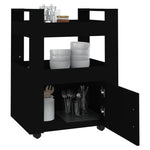 Kjøkkentralle Svart 60X45X80 Cm Konstruert Tre