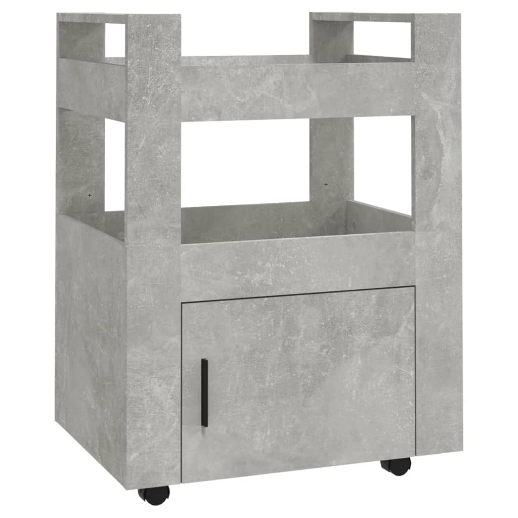 Kjøkkentralle Betonggrå 60X45X80 Cm Konstruert Tre