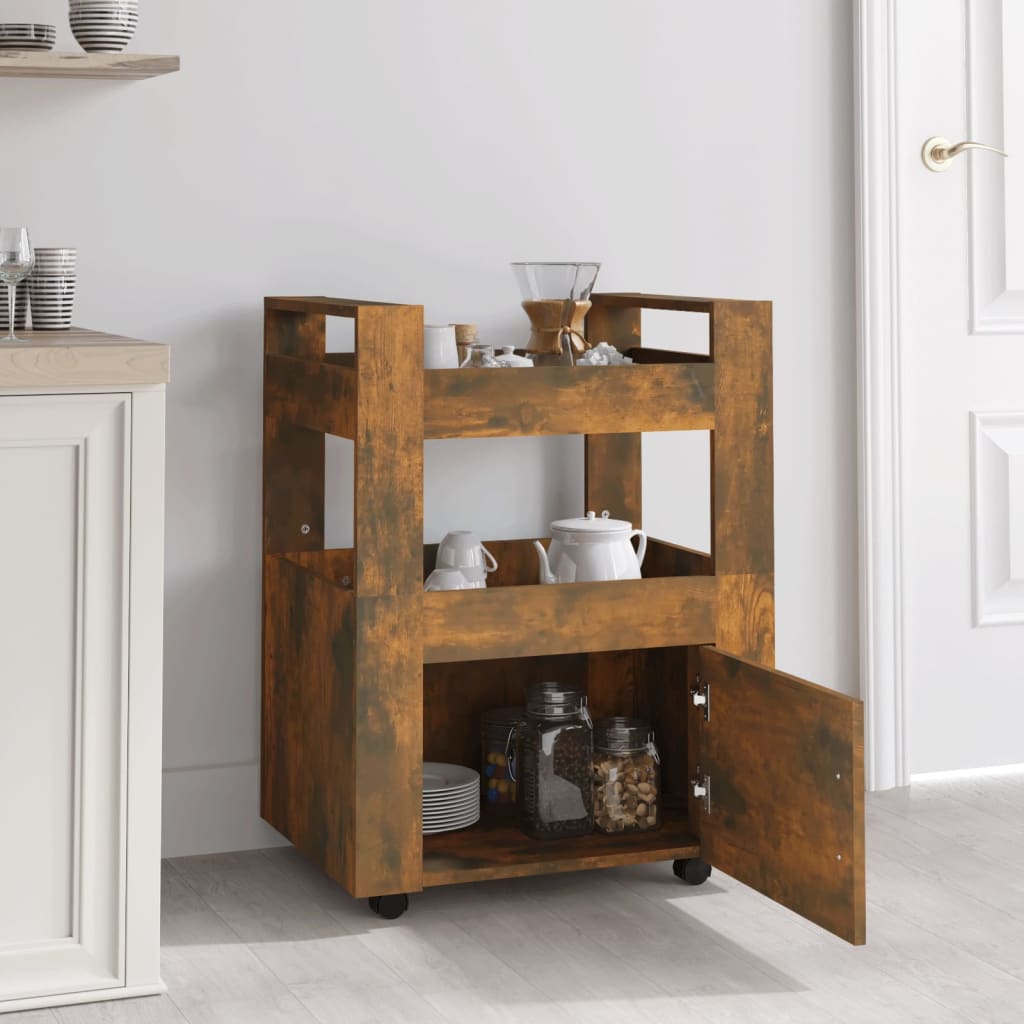 Kjøkkentralle Røkt Eik 60X45X80 Cm Konstruert Tre