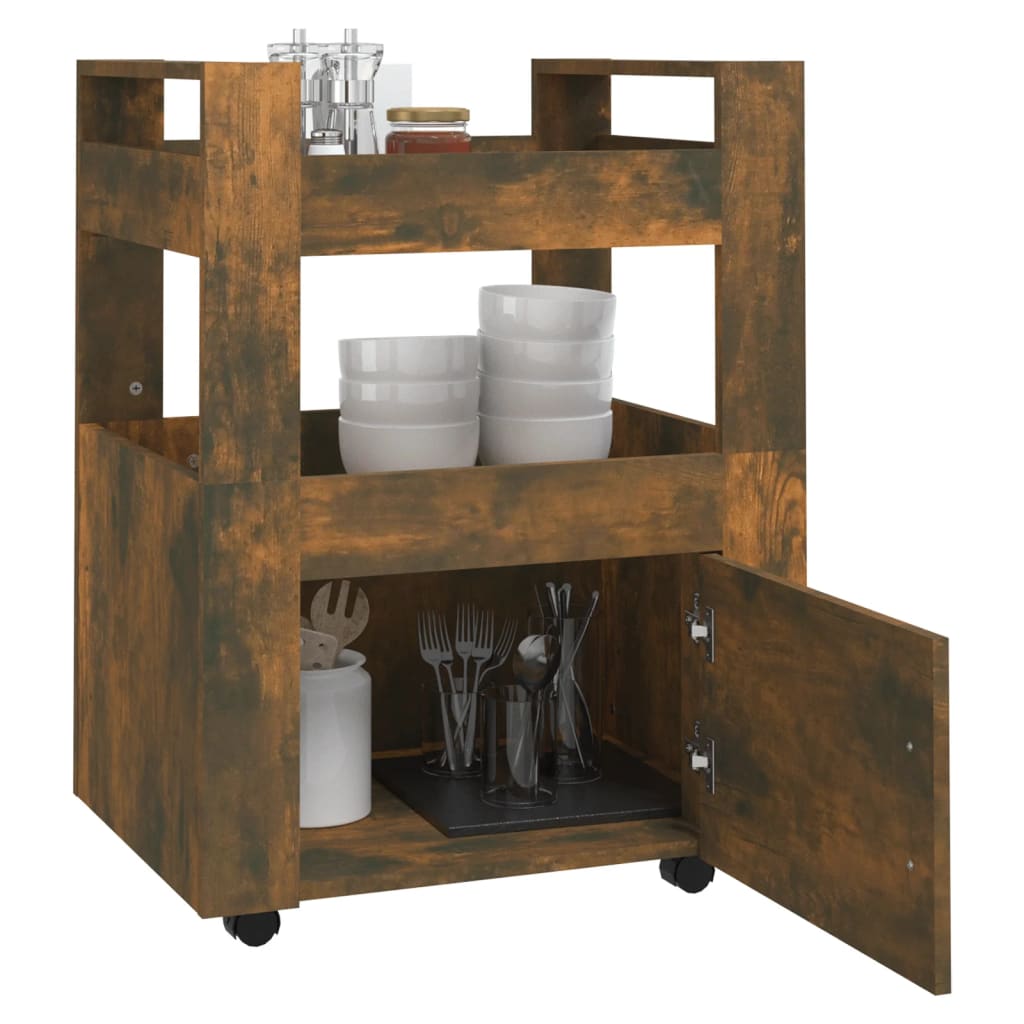 Kjøkkentralle Røkt Eik 60X45X80 Cm Konstruert Tre