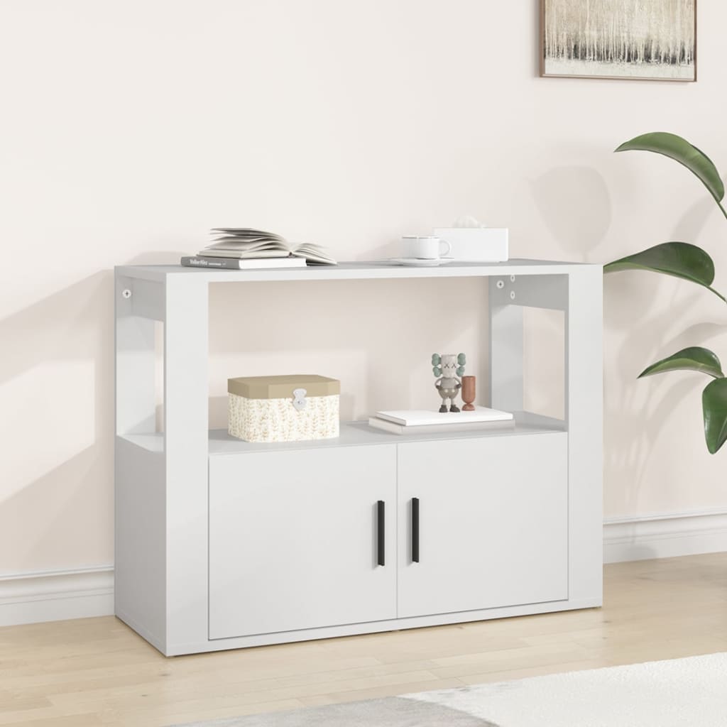 Skjenk Hvit 80X30X60 Cm Konstruert Tre