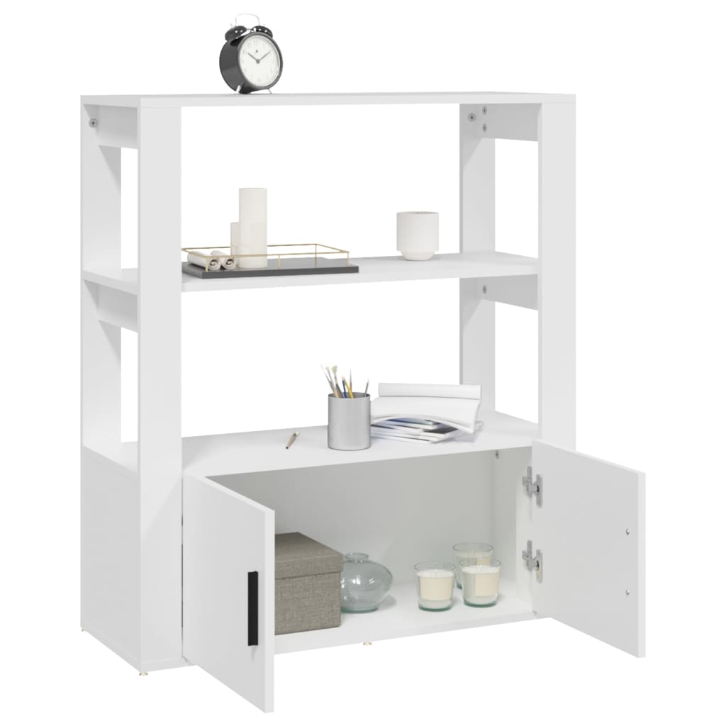 Skjenk Hvit 80X30X90 Cm Konstruert Tre