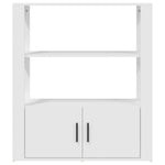 Skjenk Hvit 80X30X90 Cm Konstruert Tre