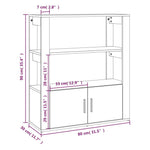 Skjenk Hvit 80X30X90 Cm Konstruert Tre