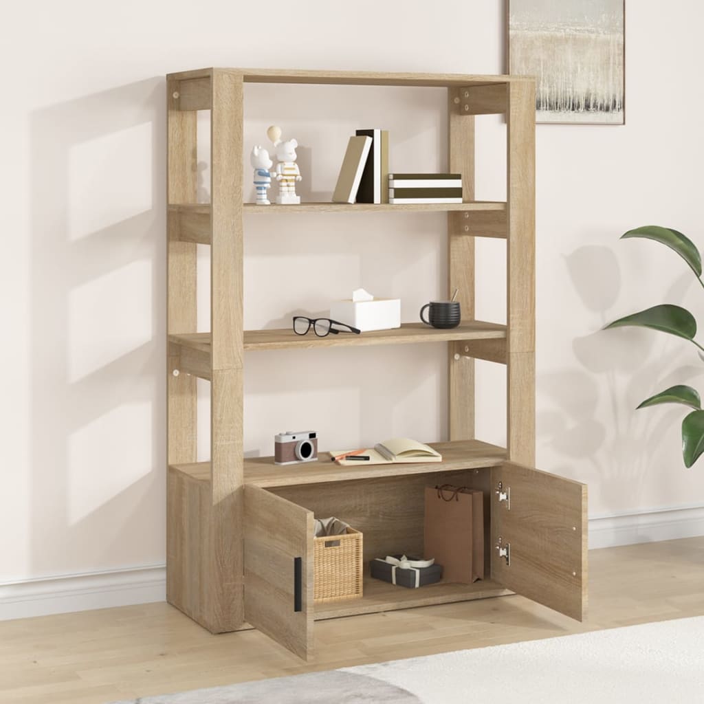 Skjenk Sonoma Eik 80X30X119,5 Cm Konstruert Tre