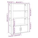 Skjenk Sonoma Eik 80X30X119,5 Cm Konstruert Tre