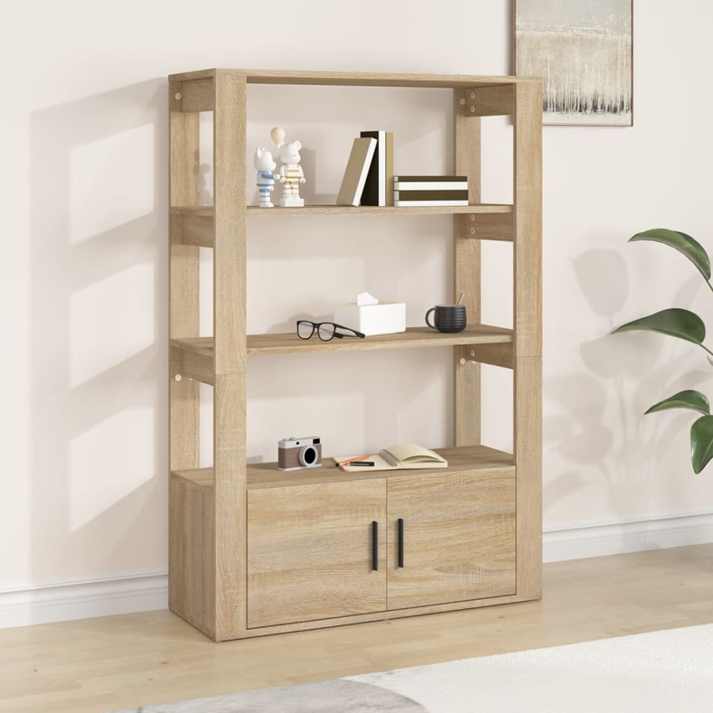 Skjenk Sonoma Eik 80X30X119,5 Cm Konstruert Tre
