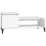 Salongbord Hvit 100X50X45 Cm Konstruert Tre