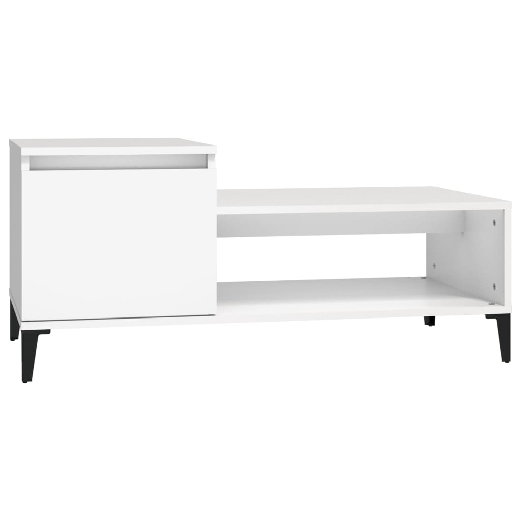Salongbord Hvit 100X50X45 Cm Konstruert Tre