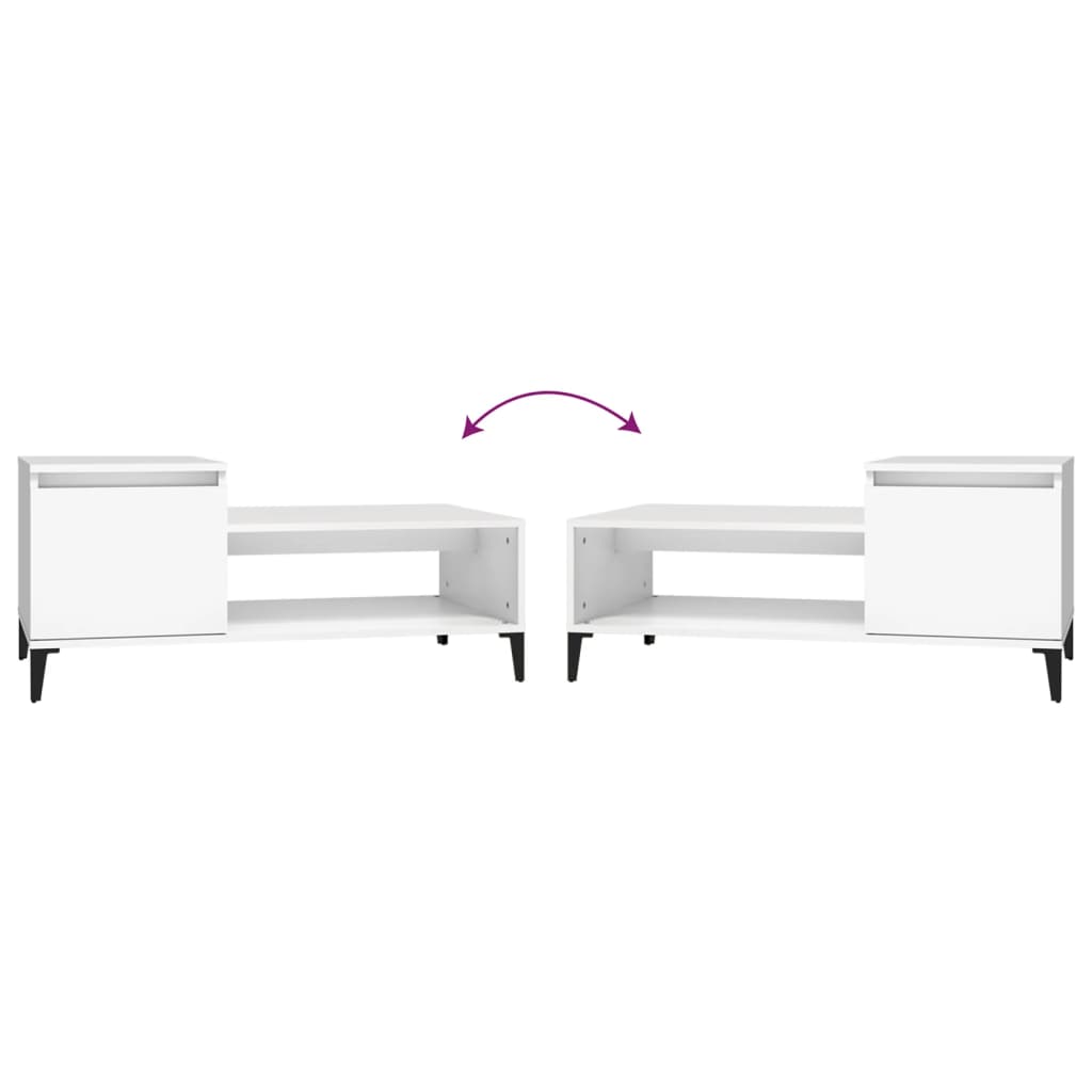 Salongbord Hvit 100X50X45 Cm Konstruert Tre
