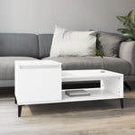 Salongbord Hvit 100X50X45 Cm Konstruert Tre