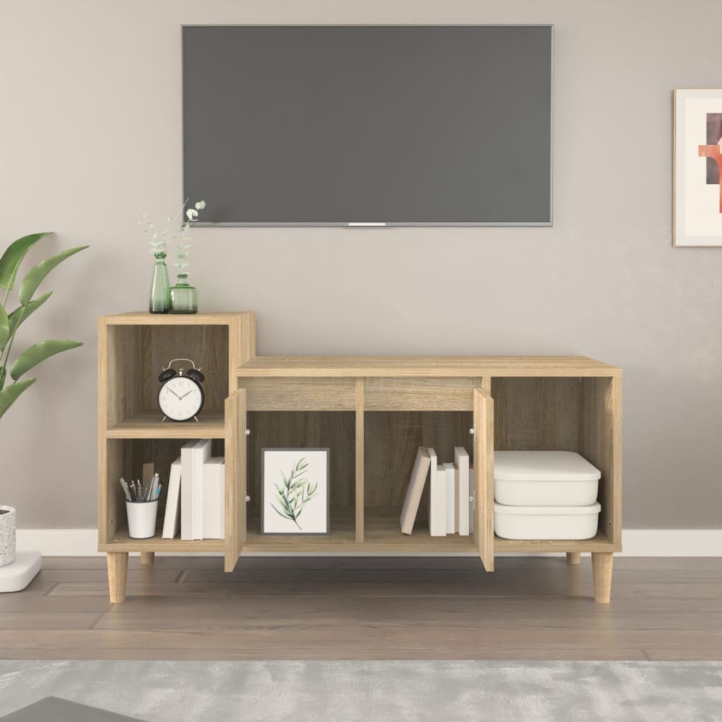 Tv-Benk Sonoma Eik 100X35X55 Cm Konstruert Tre