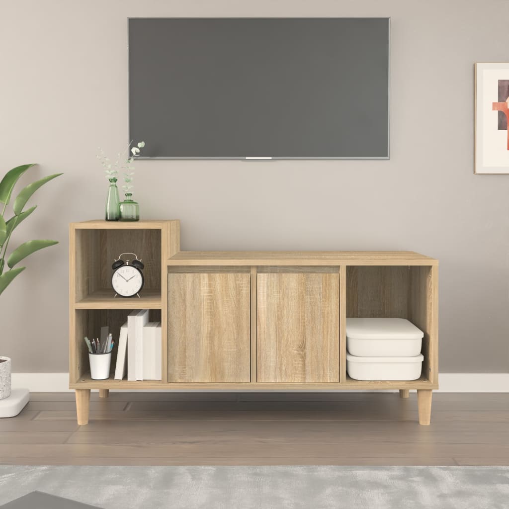 Tv-Benk Sonoma Eik 100X35X55 Cm Konstruert Tre