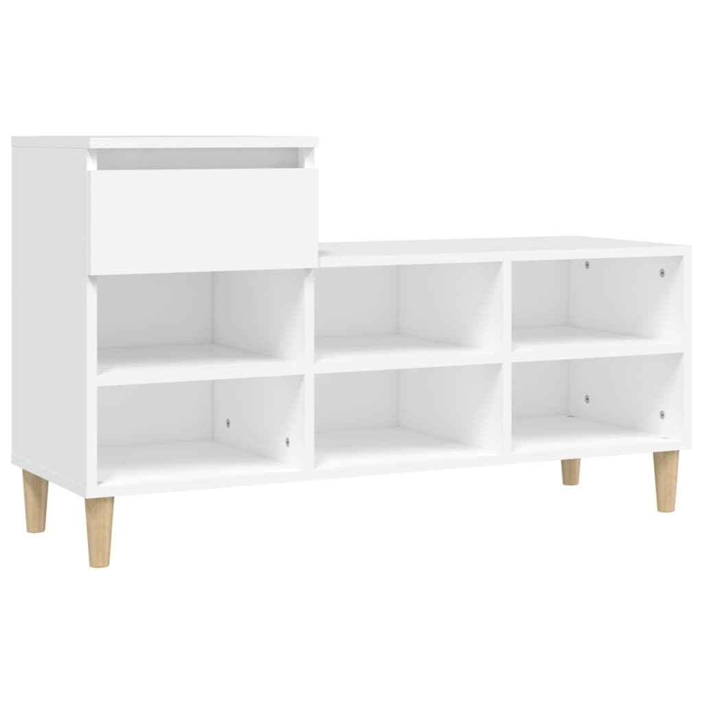Skoskap Hvit 102X36X60 Cm Konstruert Tre