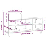Skoskap Hvit 102X36X60 Cm Konstruert Tre