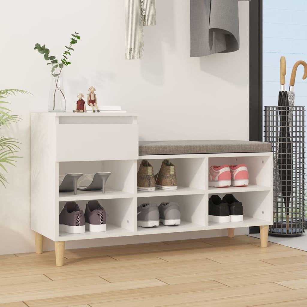 Skoskap Hvit 102X36X60 Cm Konstruert Tre