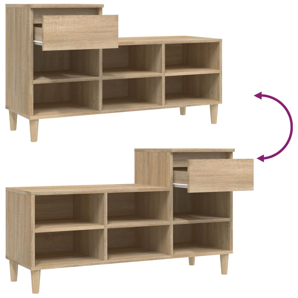 Skoskap Sonoma Eik 102X36X60 Cm Konstruert Tre