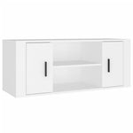 Tv-Benk Hvit 100X35X40 Cm Konstruert Tre