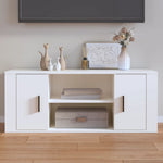Tv-Benk Hvit 100X35X40 Cm Konstruert Tre