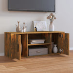 Tv-Benk Røkt Eik 100X35X40 Cm Konstruert Tre