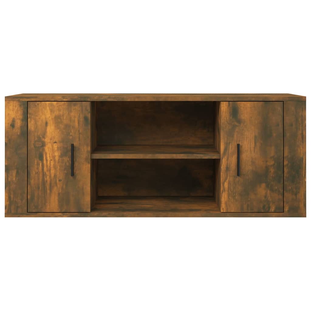 Tv-Benk Røkt Eik 100X35X40 Cm Konstruert Tre
