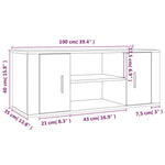 Tv-Benk Røkt Eik 100X35X40 Cm Konstruert Tre