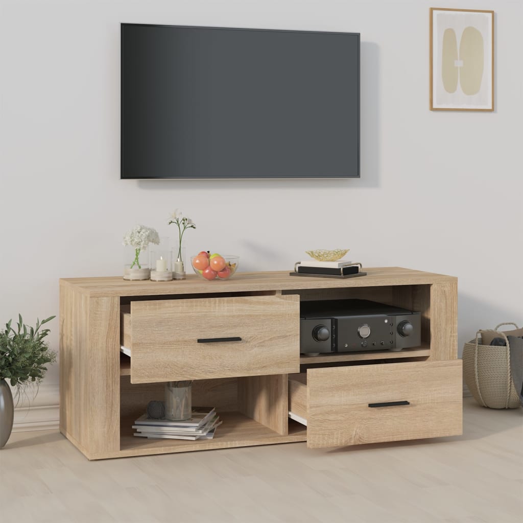 Tv-Benk Sonoma Eik 100X35X40 Cm Konstruert Tre