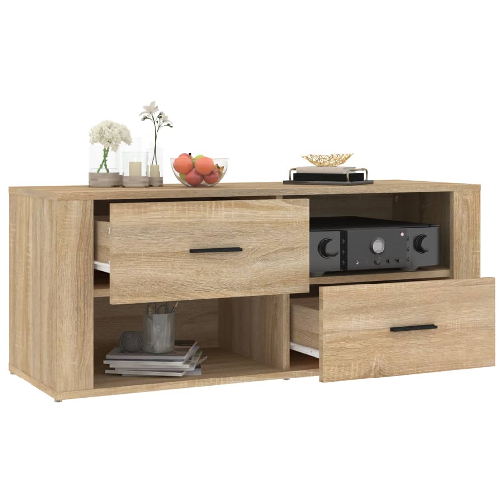 Tv-Benk Sonoma Eik 100X35X40 Cm Konstruert Tre