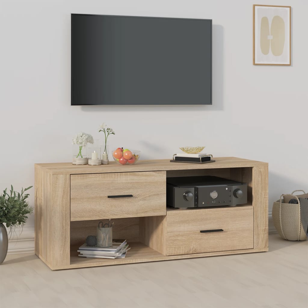 Tv-Benk Sonoma Eik 100X35X40 Cm Konstruert Tre