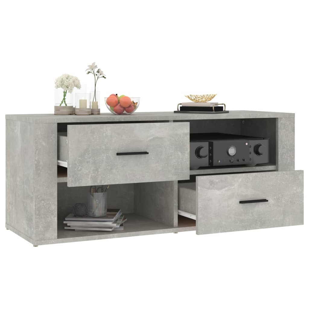 Tv-Benk Betonggrå 100X35X40 Cm Konstruert Tre