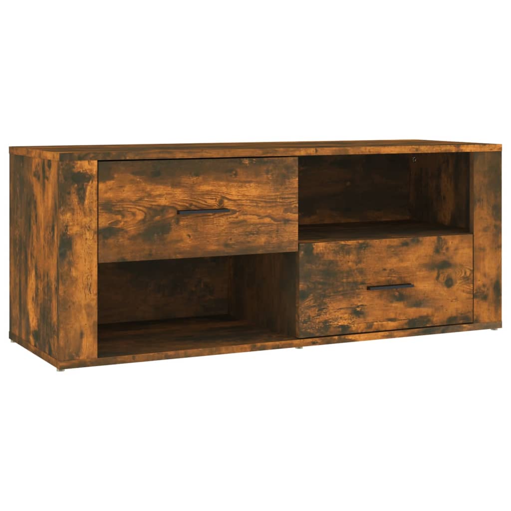 Tv-Benk Røkt Eik 100X35X40 Cm Konstruert Tre