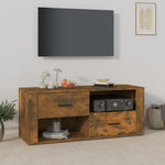Tv-Benk Røkt Eik 100X35X40 Cm Konstruert Tre