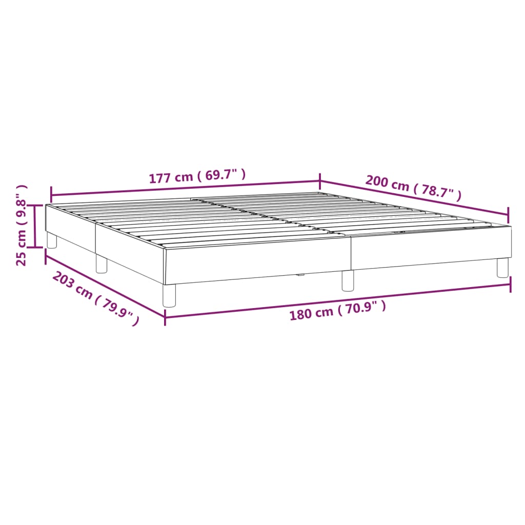 Boxspring-Sengeramme Boksfjær Svart 180X200 Cm Super King Stoff