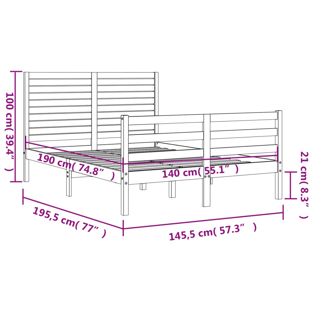 Sengeramme Med Hodegavl 140X190 Cm Heltre