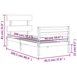 Sengeramme Med Hodegavl 90X200 Cm Heltre