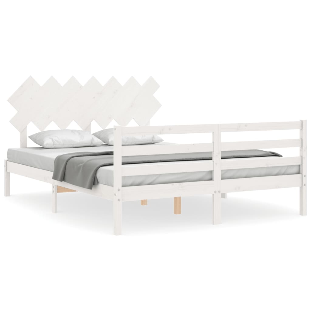 Sengeramme Med Hodegavl Hvit 140X190 Cm Heltre