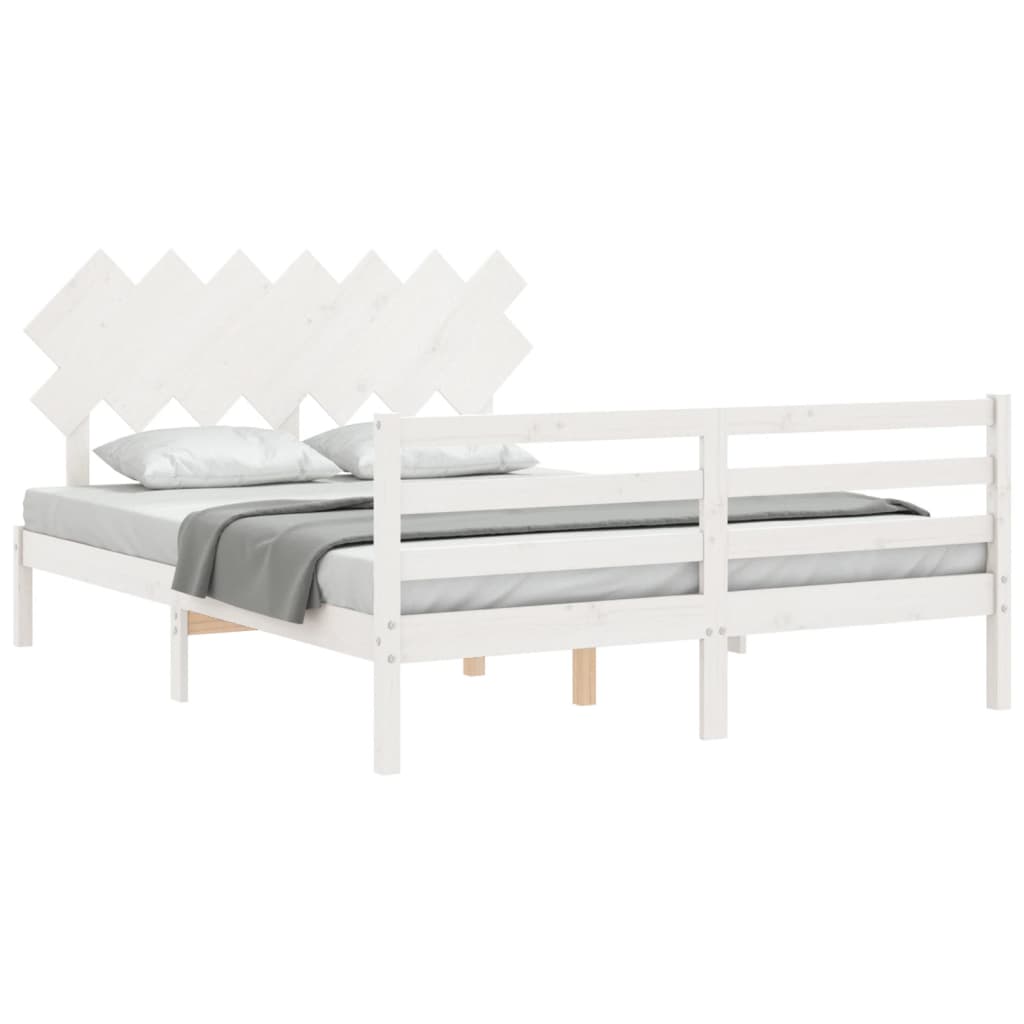Sengeramme Med Hodegavl Hvit 140X190 Cm Heltre